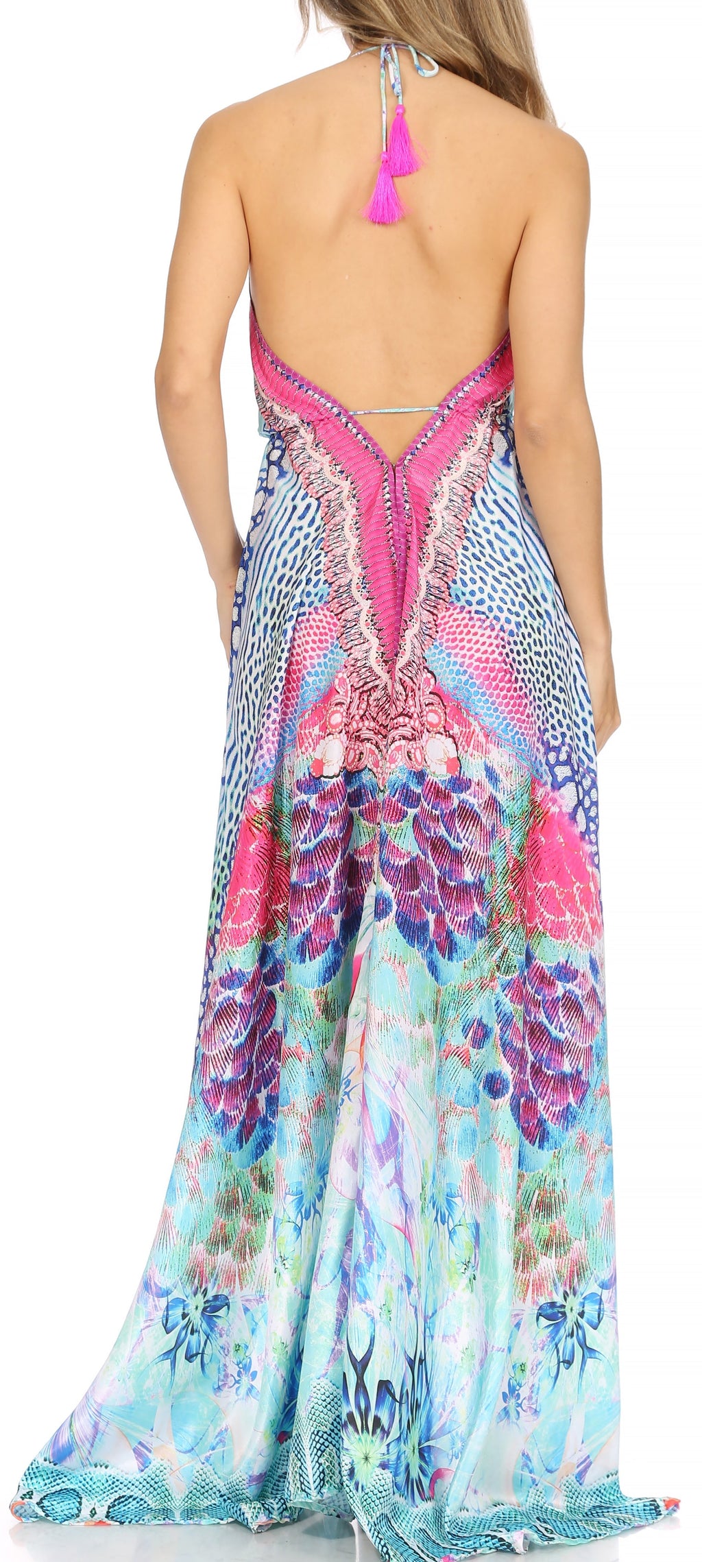 Womens Maxi High-low Halter Handkerchief Long Dress Beach Party