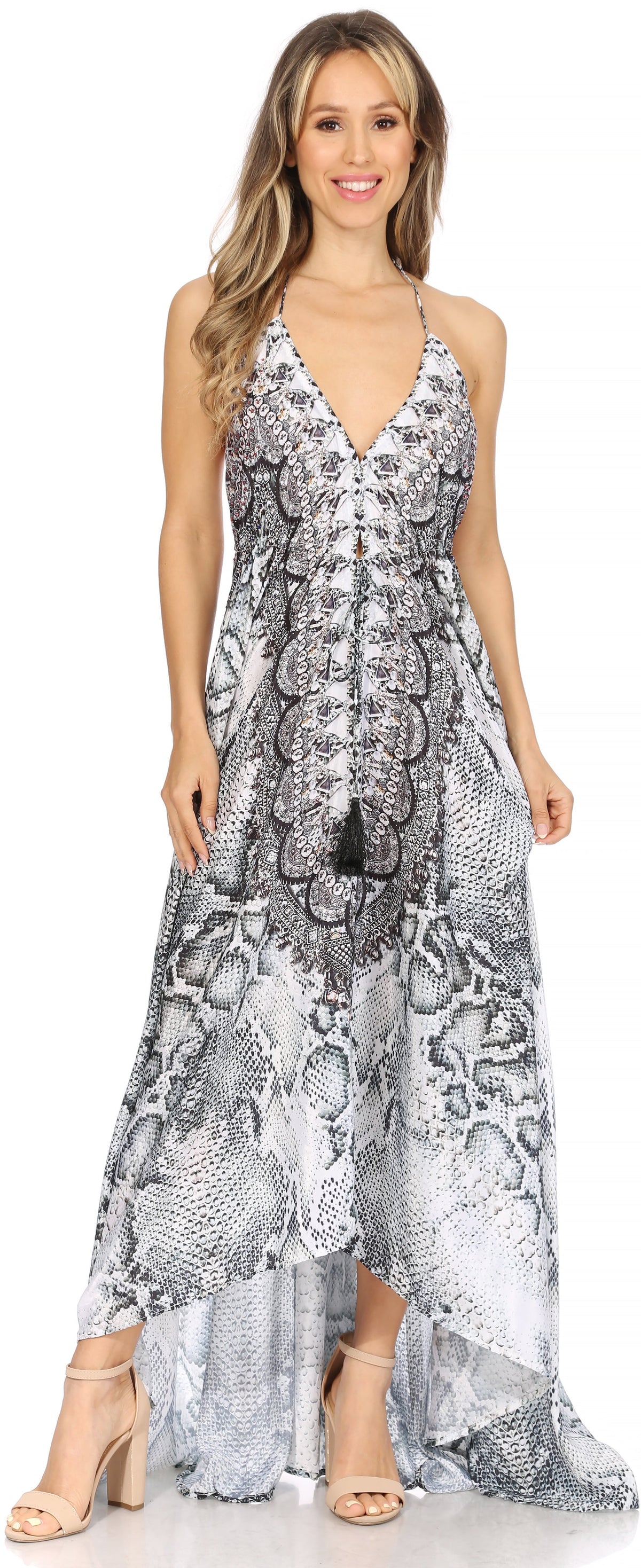 Womens Maxi High-low Halter Handkerchief Long Dress Beach Party