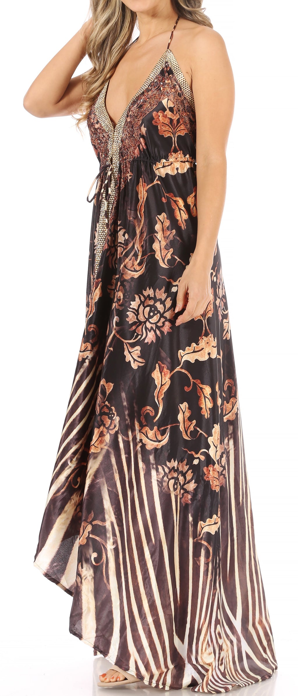 Womens Maxi High-low Halter Handkerchief Long Dress Beach Party