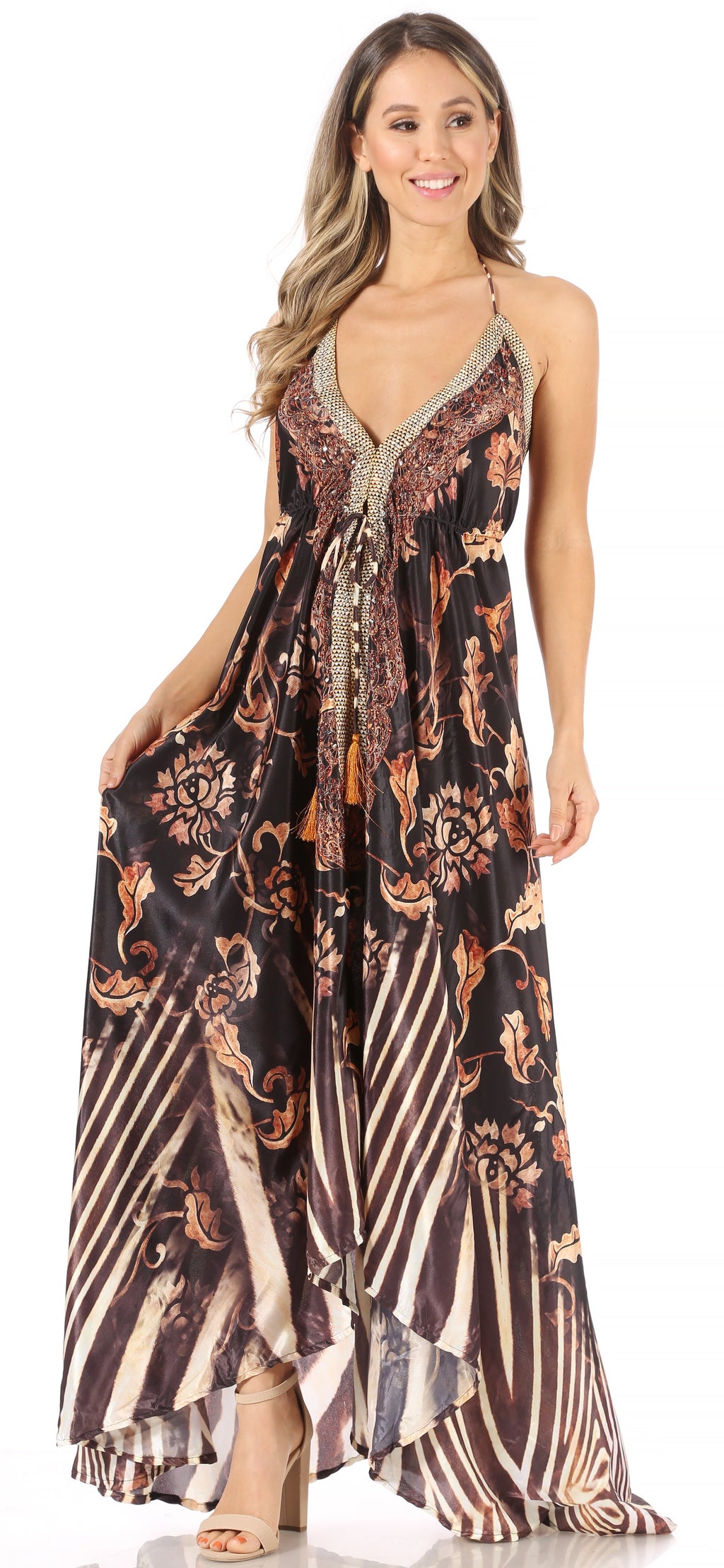 Womens Maxi High-low Halter Handkerchief Long Dress Beach Party