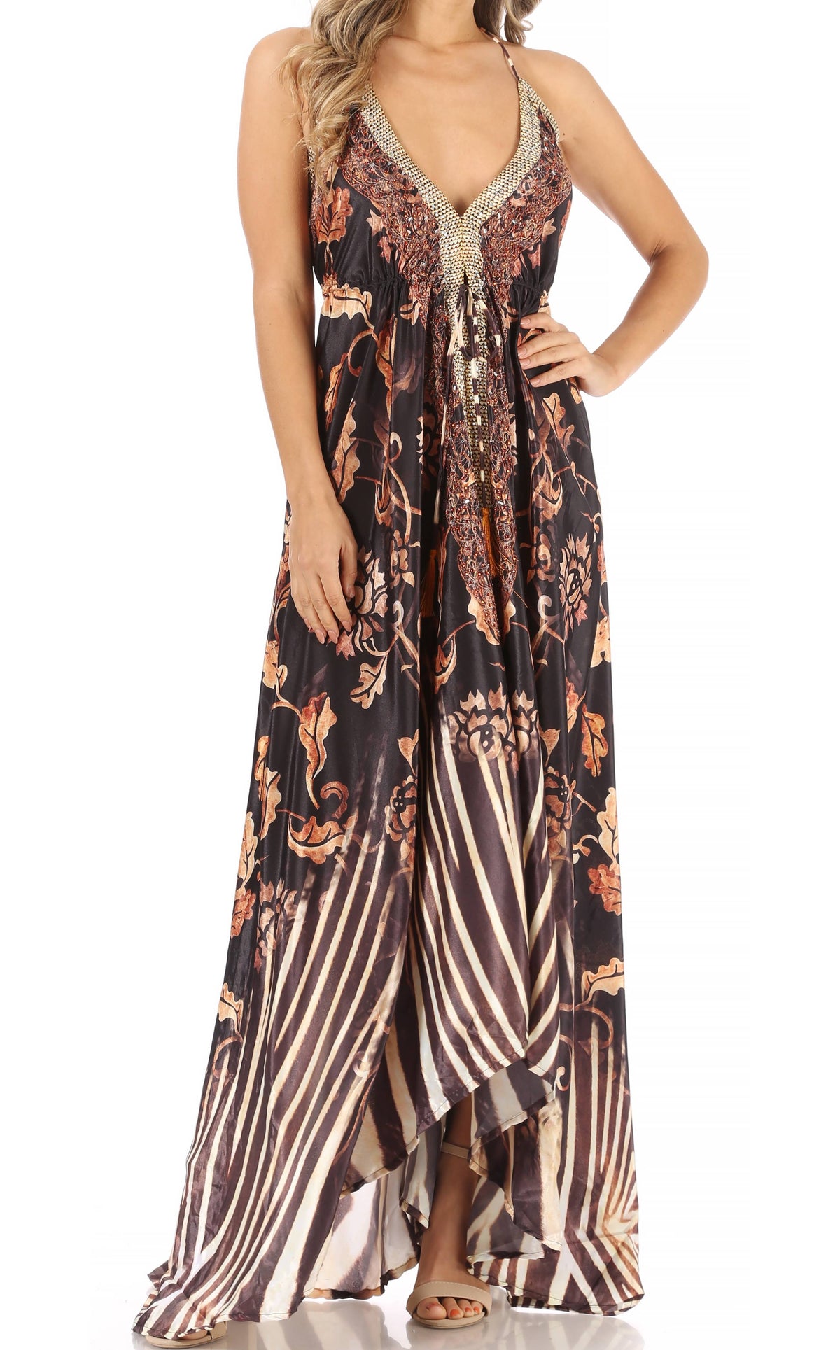 Womens Maxi High-low Halter Handkerchief Long Dress Beach Party