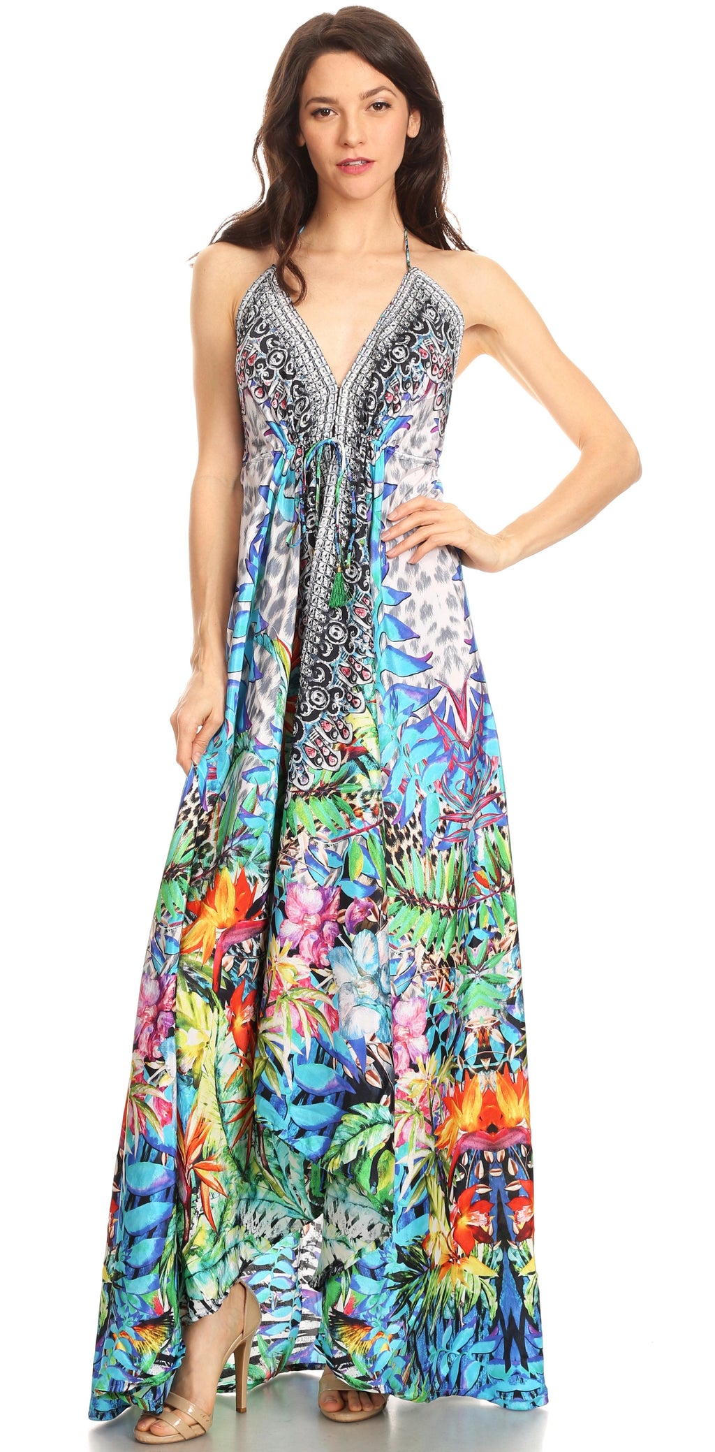 Womens Maxi High-low Halter Handkerchief Long Dress Beach Party