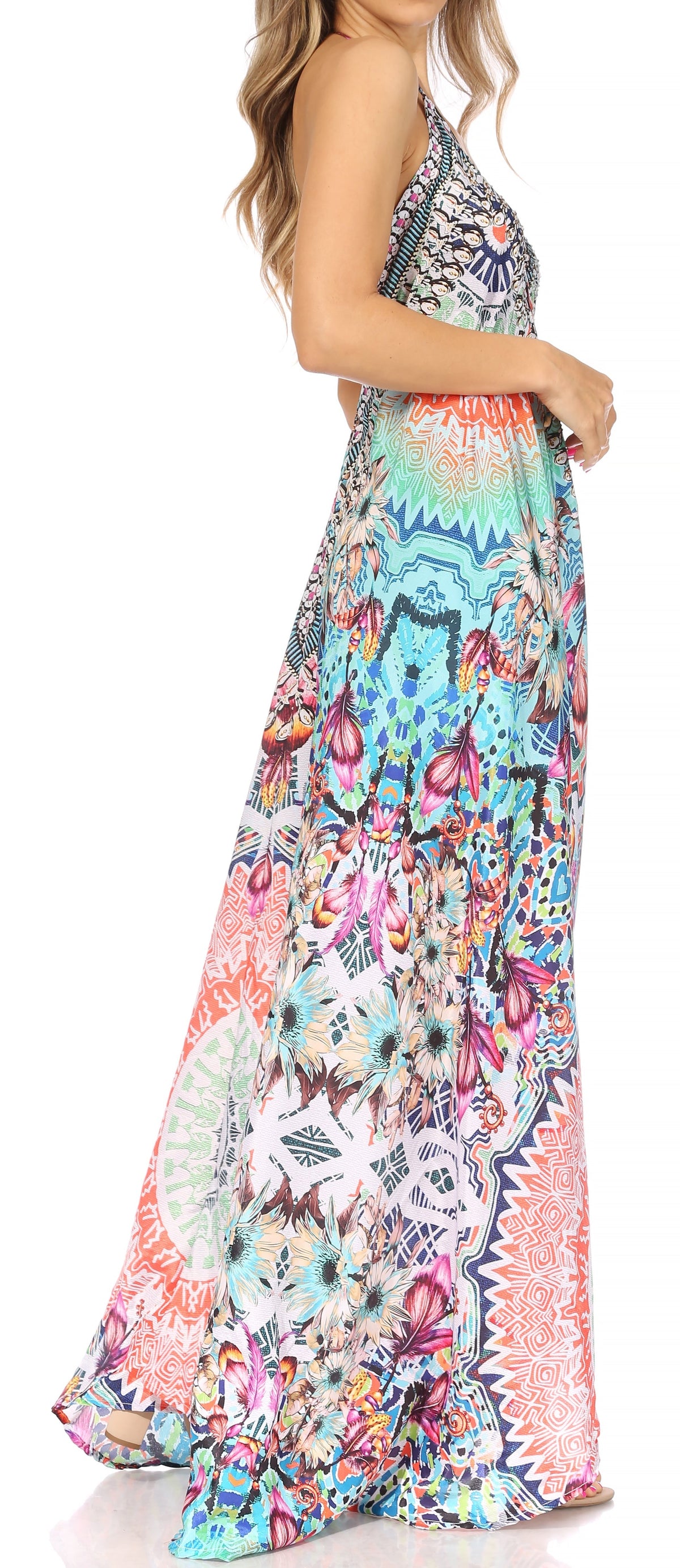 Womens Maxi High-low Halter Handkerchief Long Dress Beach Party