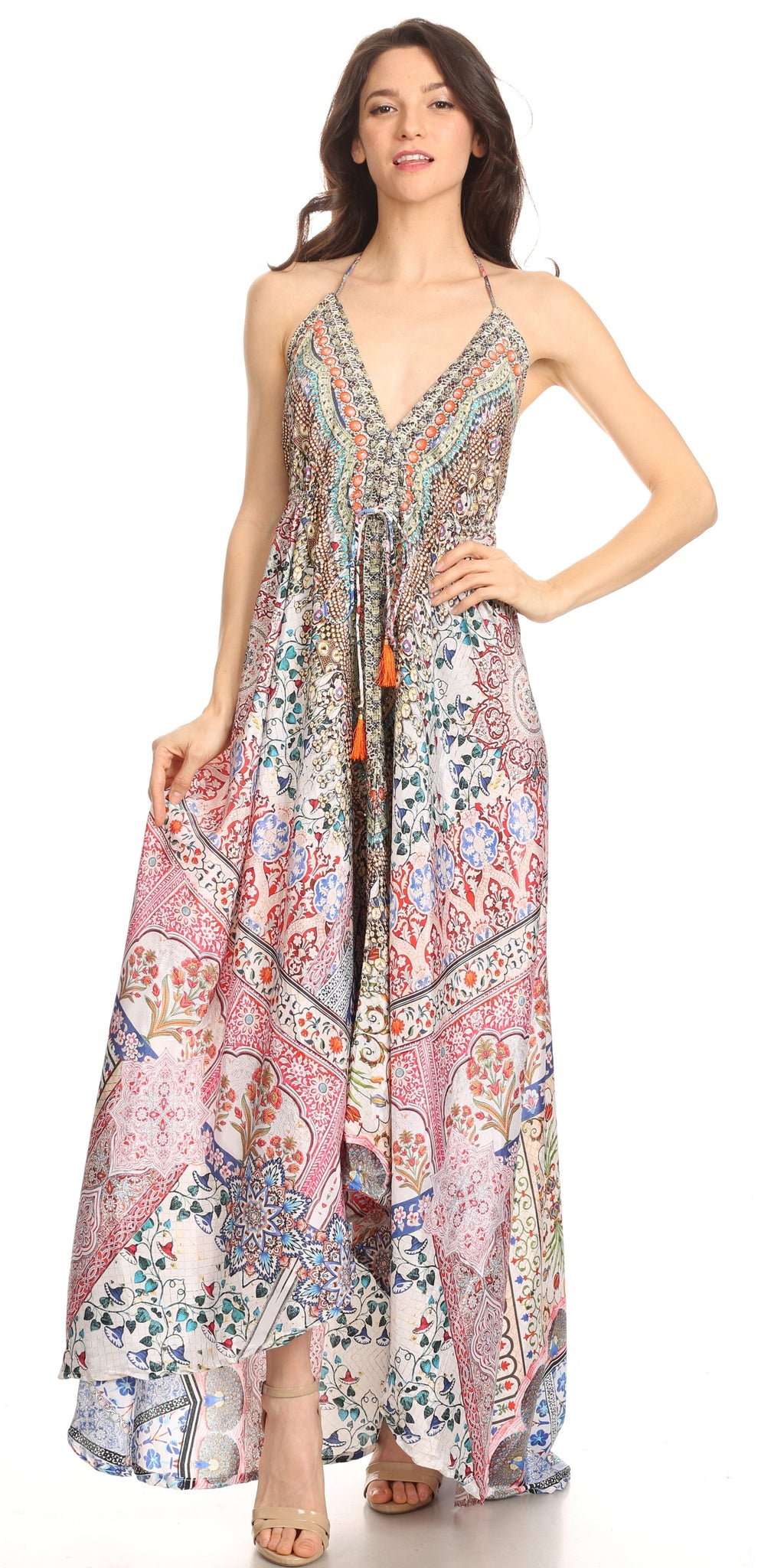 Womens Maxi High-low Halter Handkerchief Long Dress Beach Party