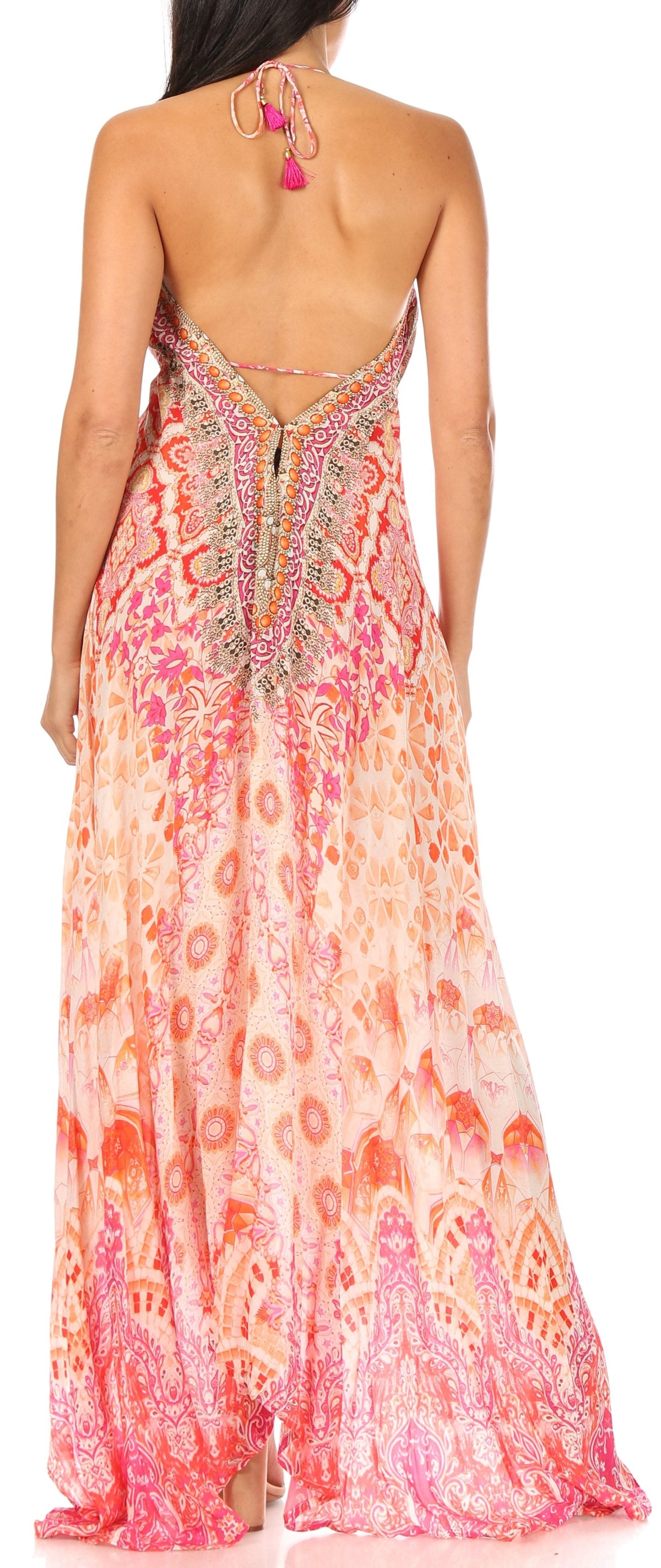 Womens Maxi High-low Halter Handkerchief Long Dress Beach Party