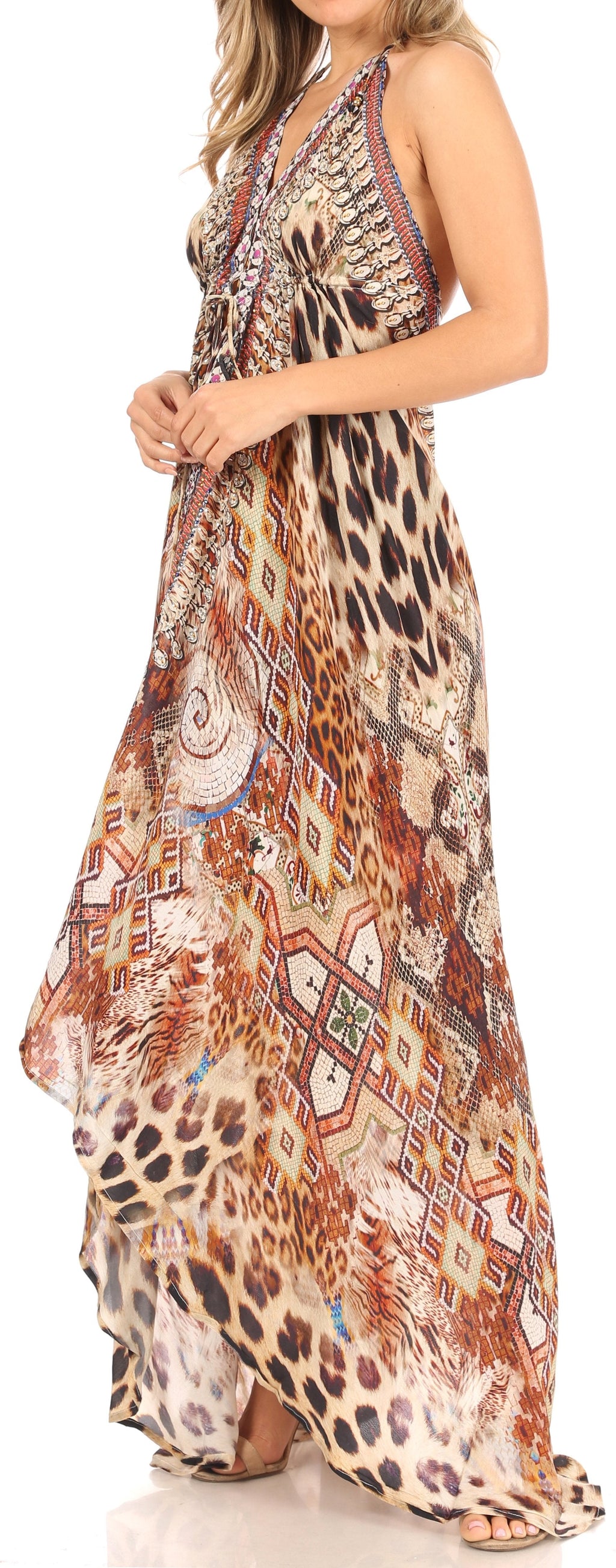 Womens Maxi High-low Halter Handkerchief Long Dress Beach Party