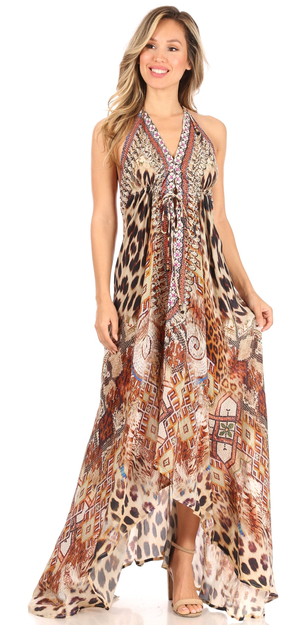 Womens Maxi High-low Halter Handkerchief Long Dress Beach Party