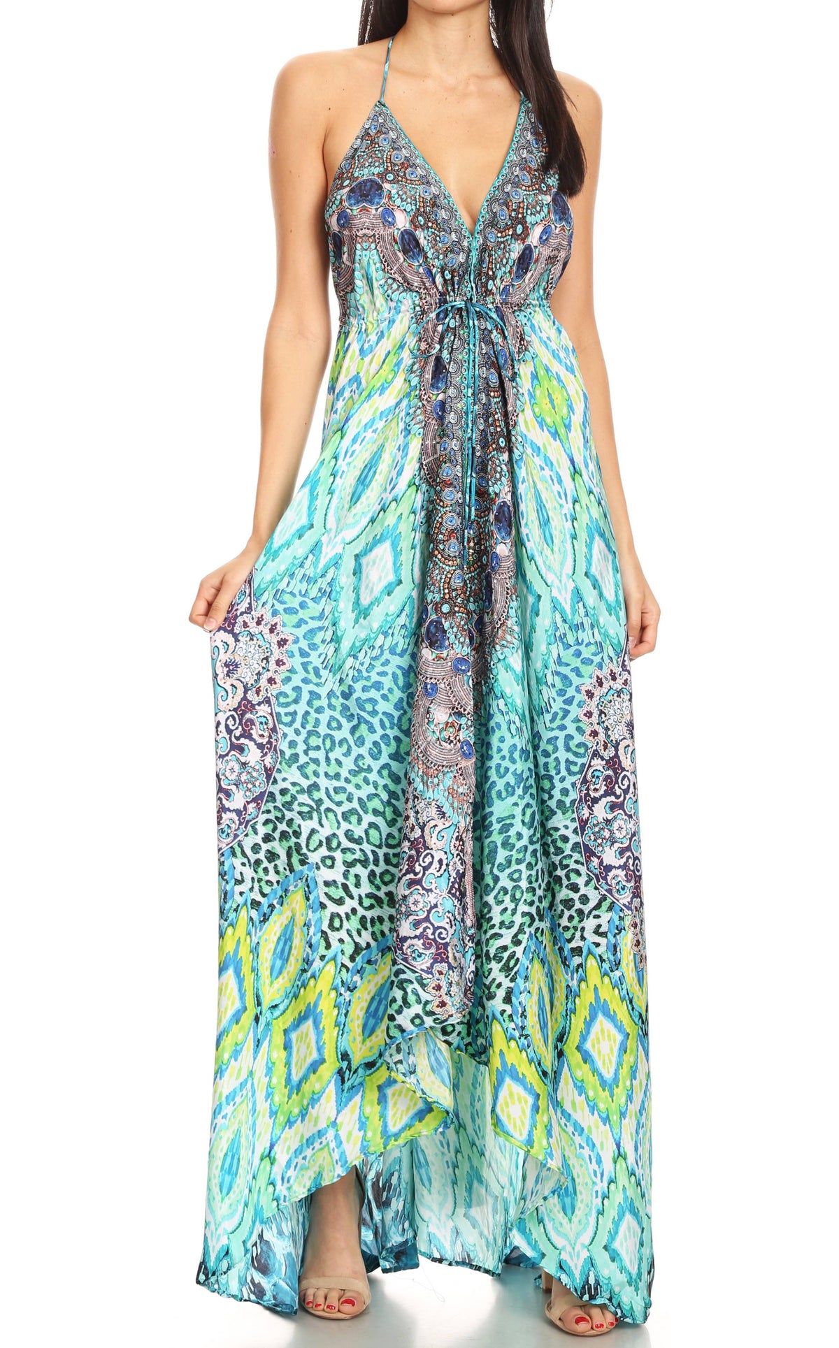 Womens Maxi High-low Halter Handkerchief Long Dress Beach Party
