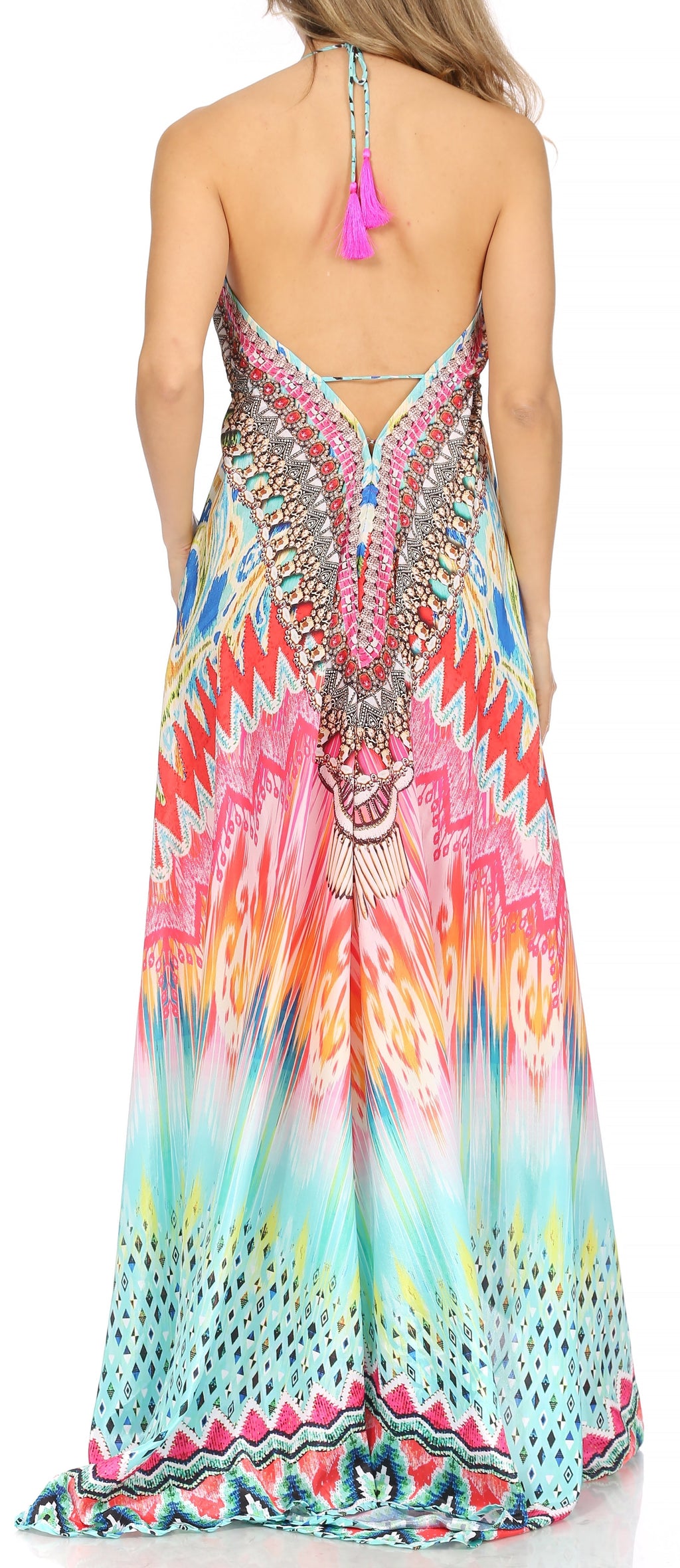 Womens Maxi High-low Halter Handkerchief Long Dress Beach Party