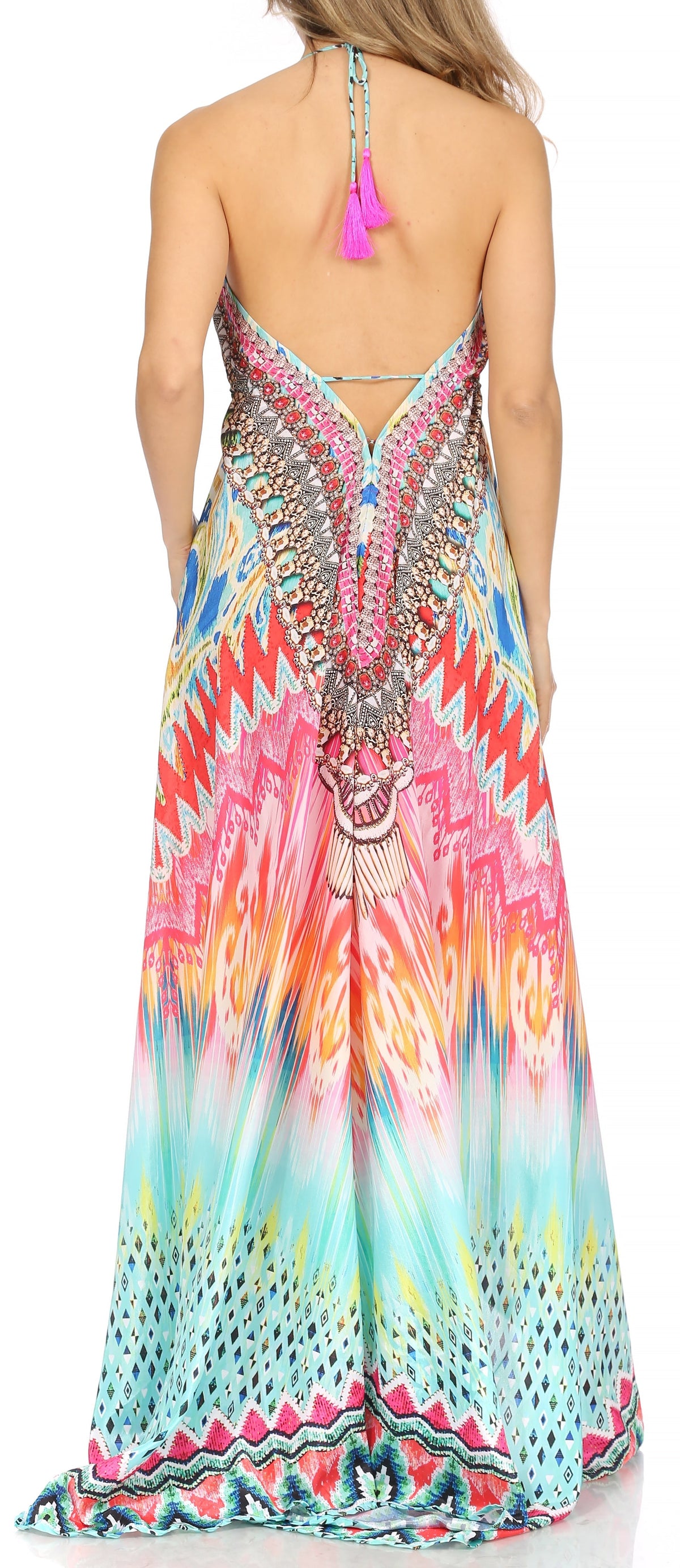 Womens Maxi High-low Halter Handkerchief Long Dress Beach Party