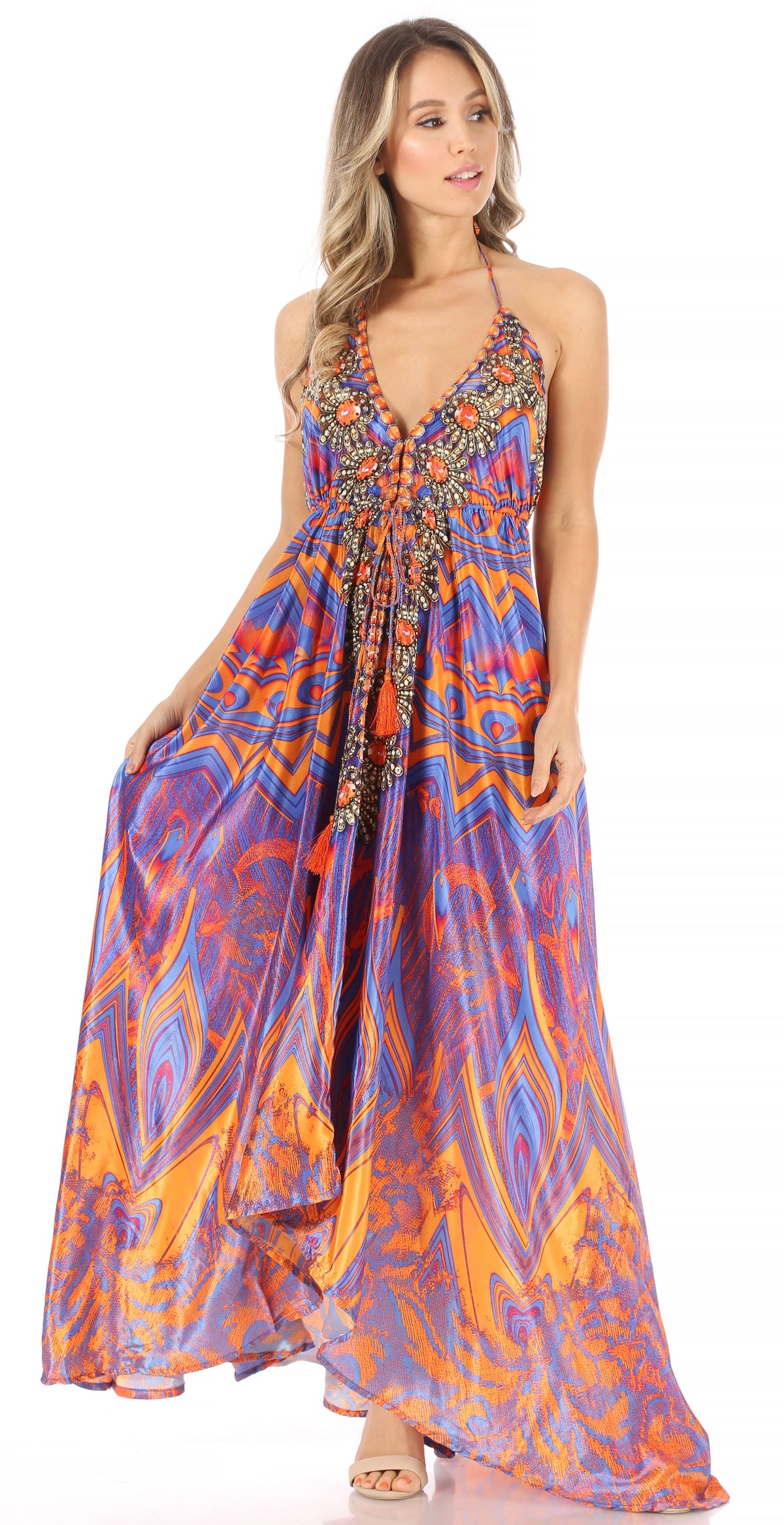 Womens Maxi High-low Halter Handkerchief Long Dress Beach Party