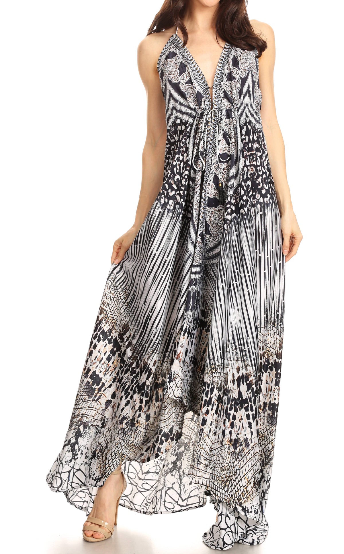 Womens Maxi High-low Halter Handkerchief Long Dress Beach Party