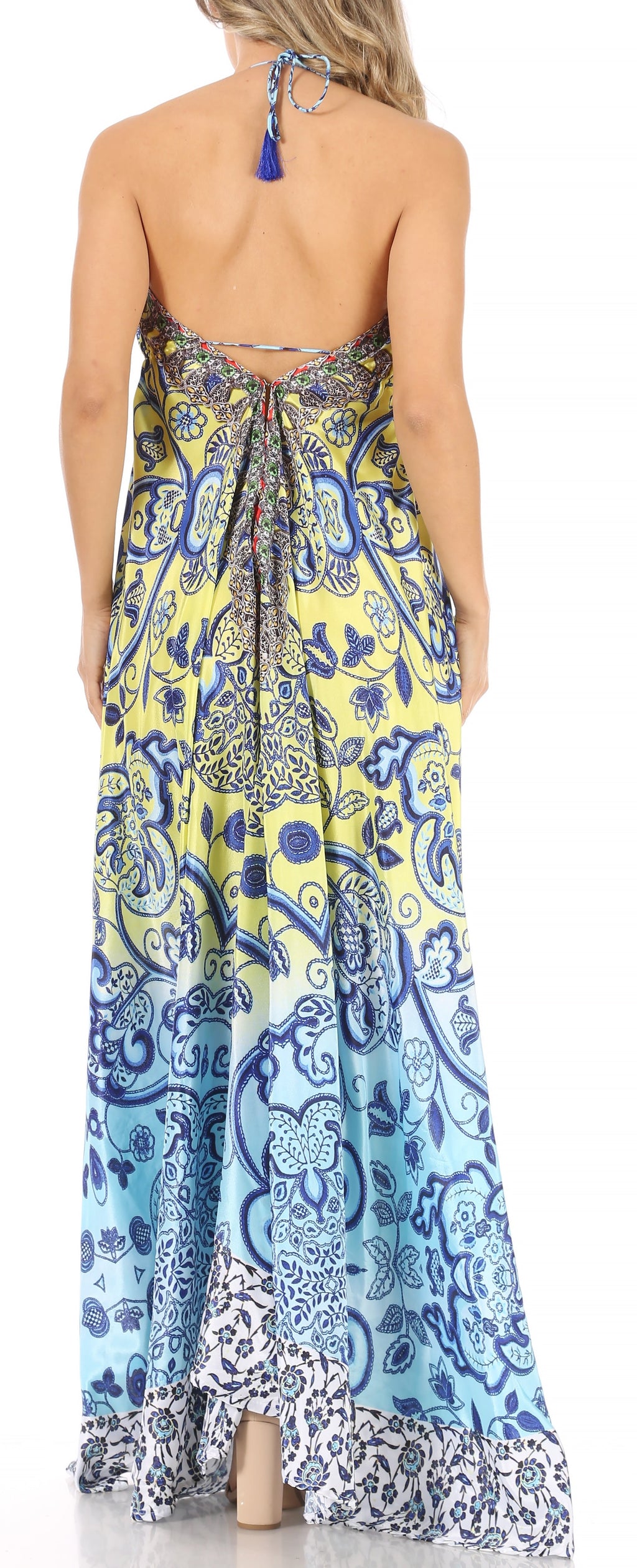Womens Maxi High-low Halter Handkerchief Long Dress Beach Party