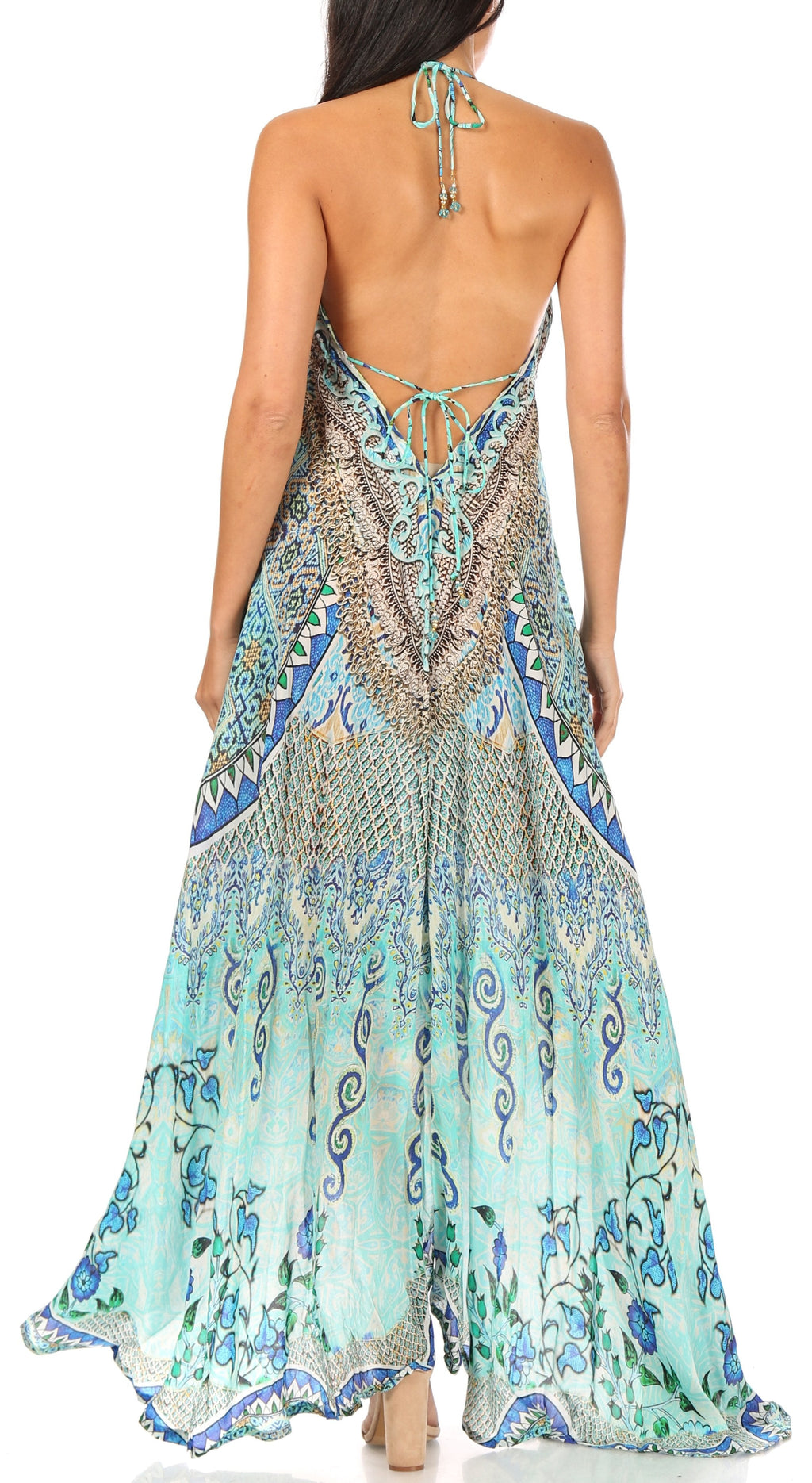 Womens Maxi High-low Halter Handkerchief Long Dress Beach Party