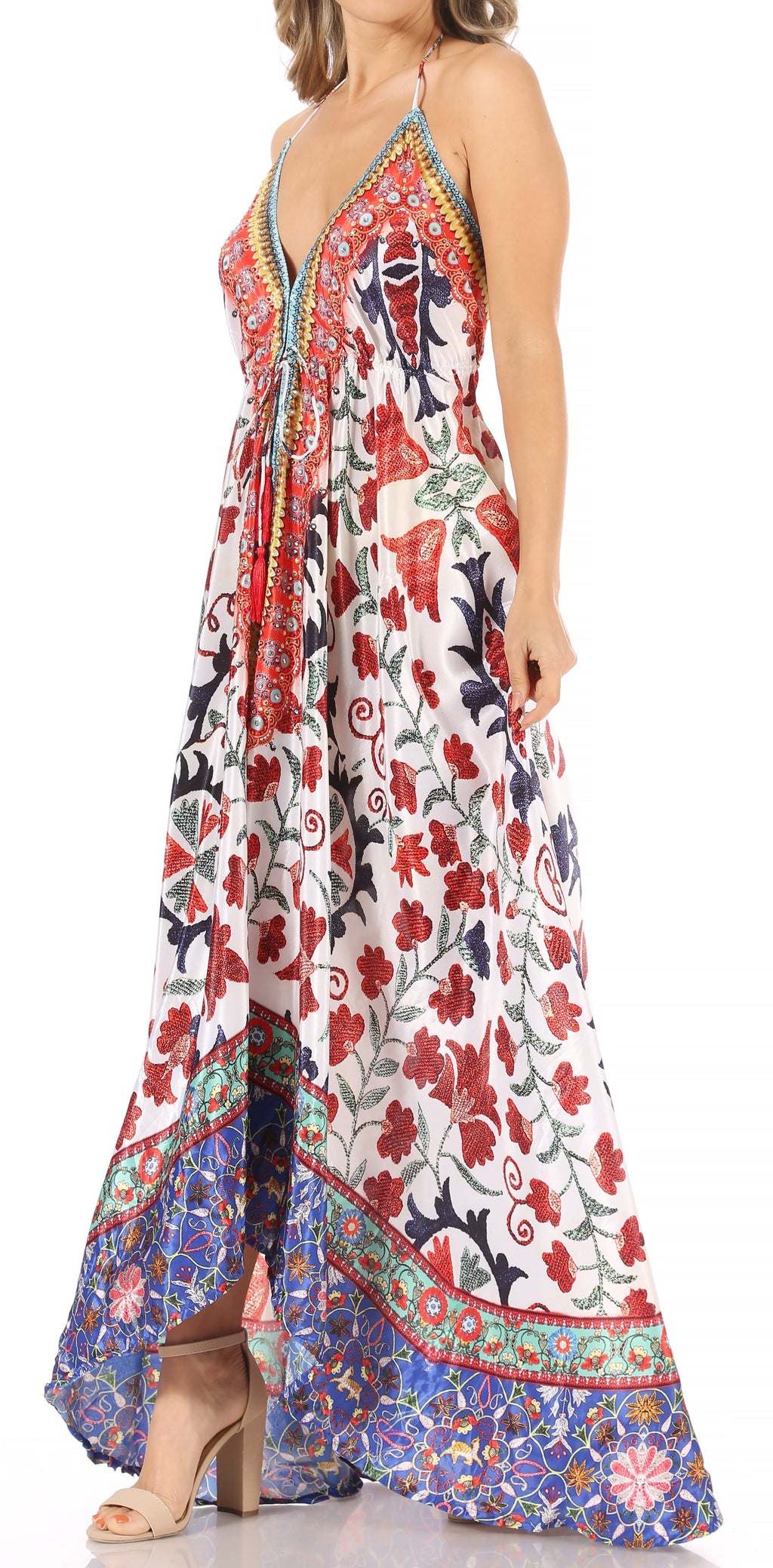 Womens Maxi High-low Halter Handkerchief Long Dress Beach Party