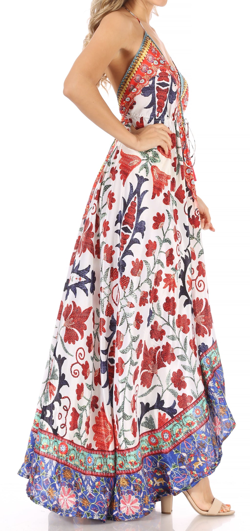 Womens Maxi High-low Halter Handkerchief Long Dress Beach Party