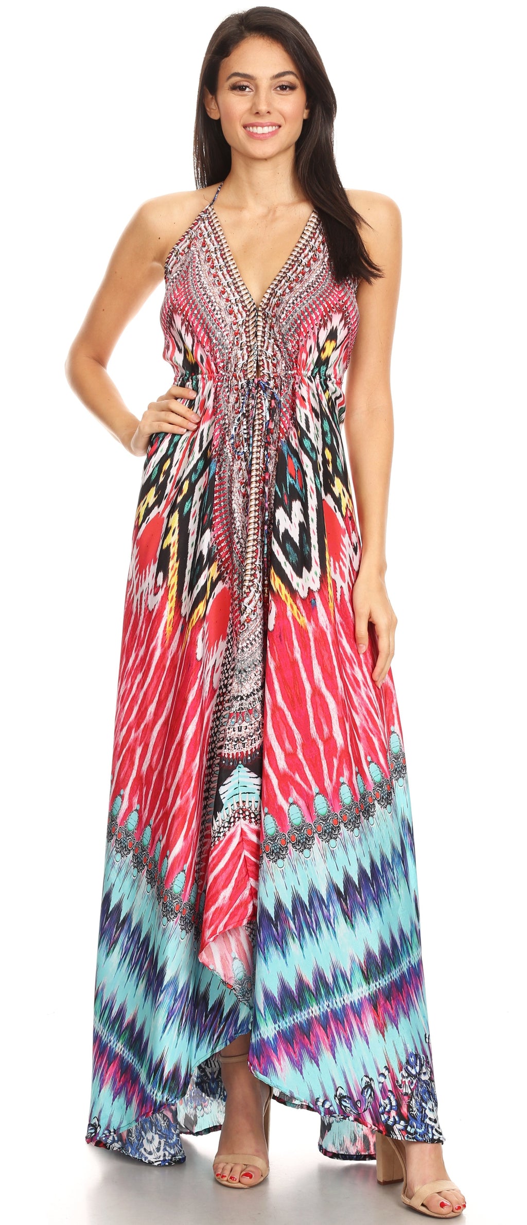 Womens Maxi High-low Halter Handkerchief Long Dress Beach Party