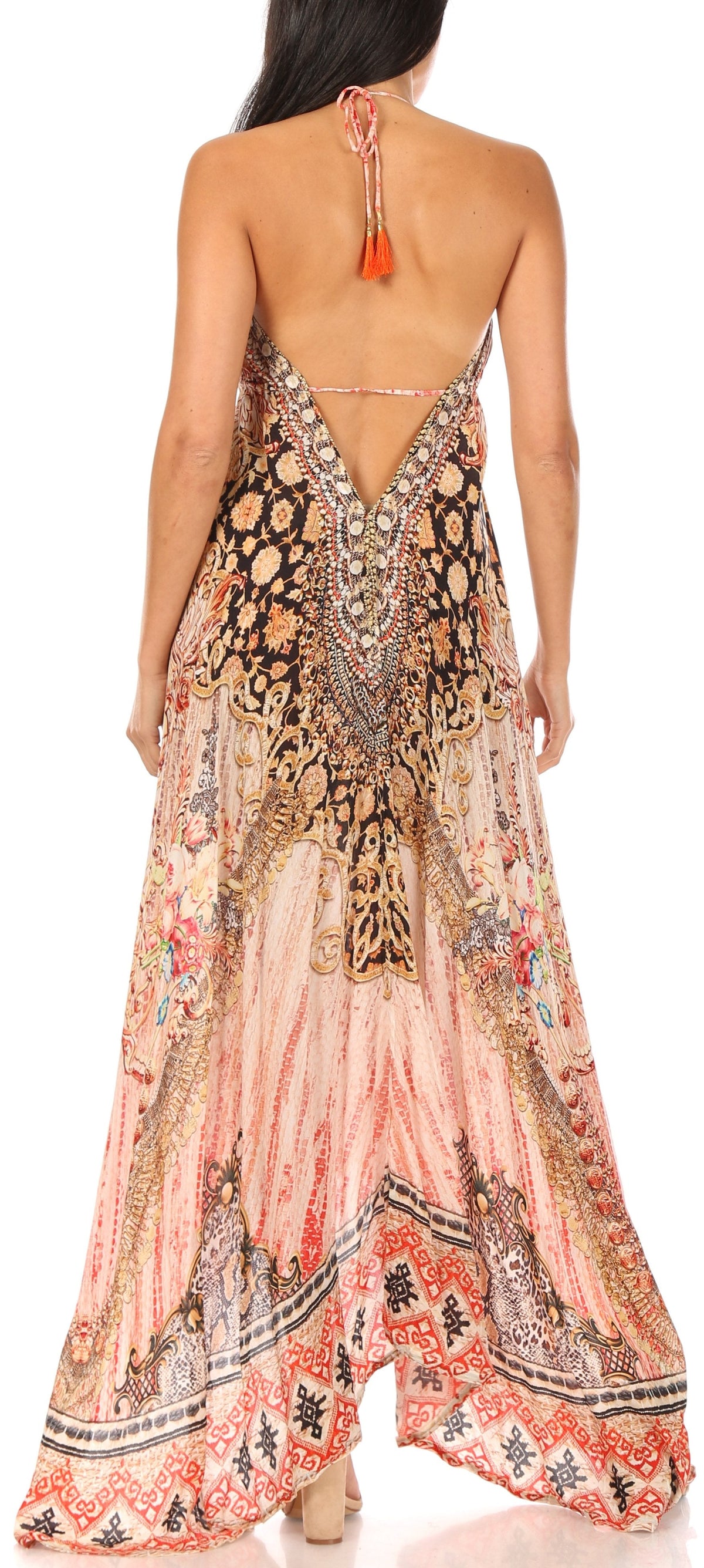 Womens Maxi High-low Halter Handkerchief Long Dress Beach Party