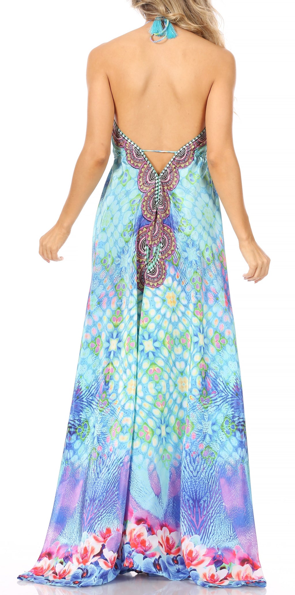 Womens Maxi High-low Halter Handkerchief Long Dress Beach Party