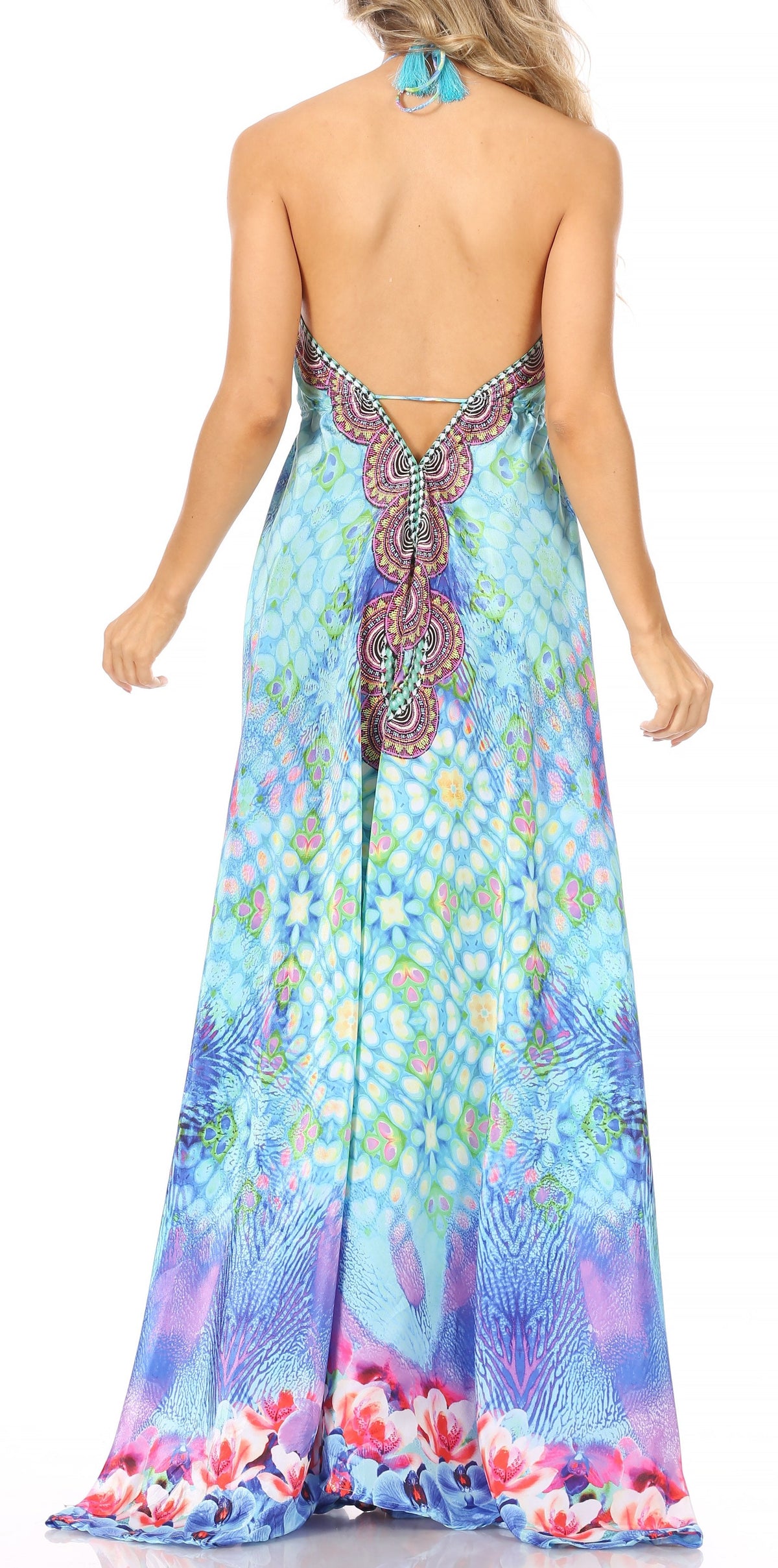 Womens Maxi High-low Halter Handkerchief Long Dress Beach Party