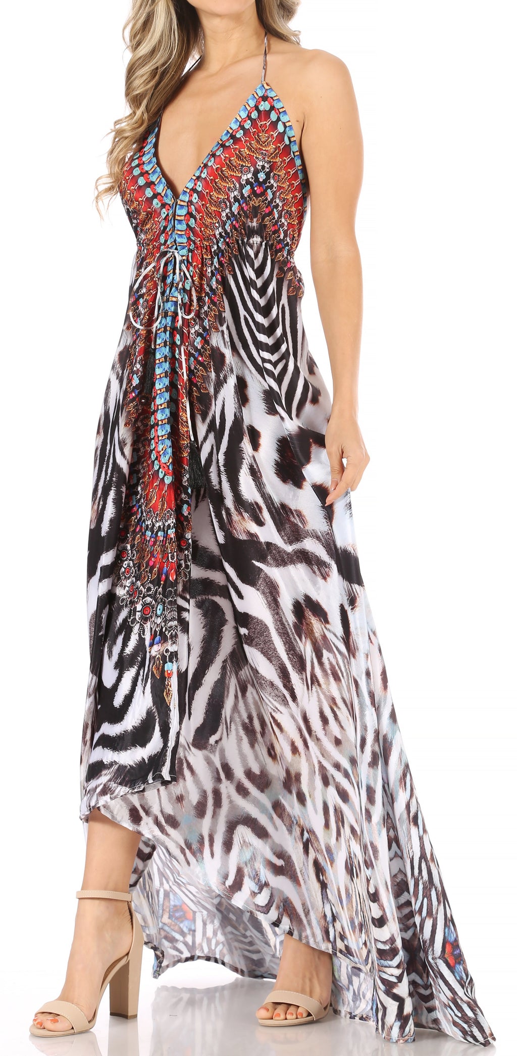 Womens Maxi High-low Halter Handkerchief Long Dress Beach Party