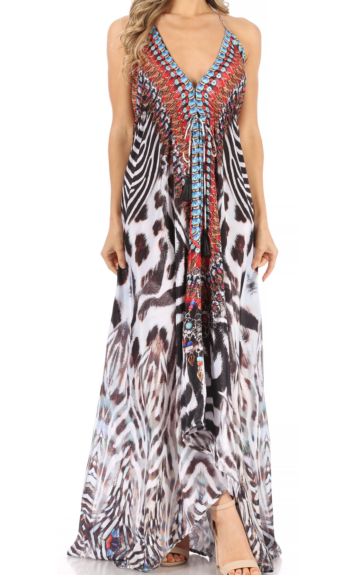 Womens Maxi High-low Halter Handkerchief Long Dress Beach Party