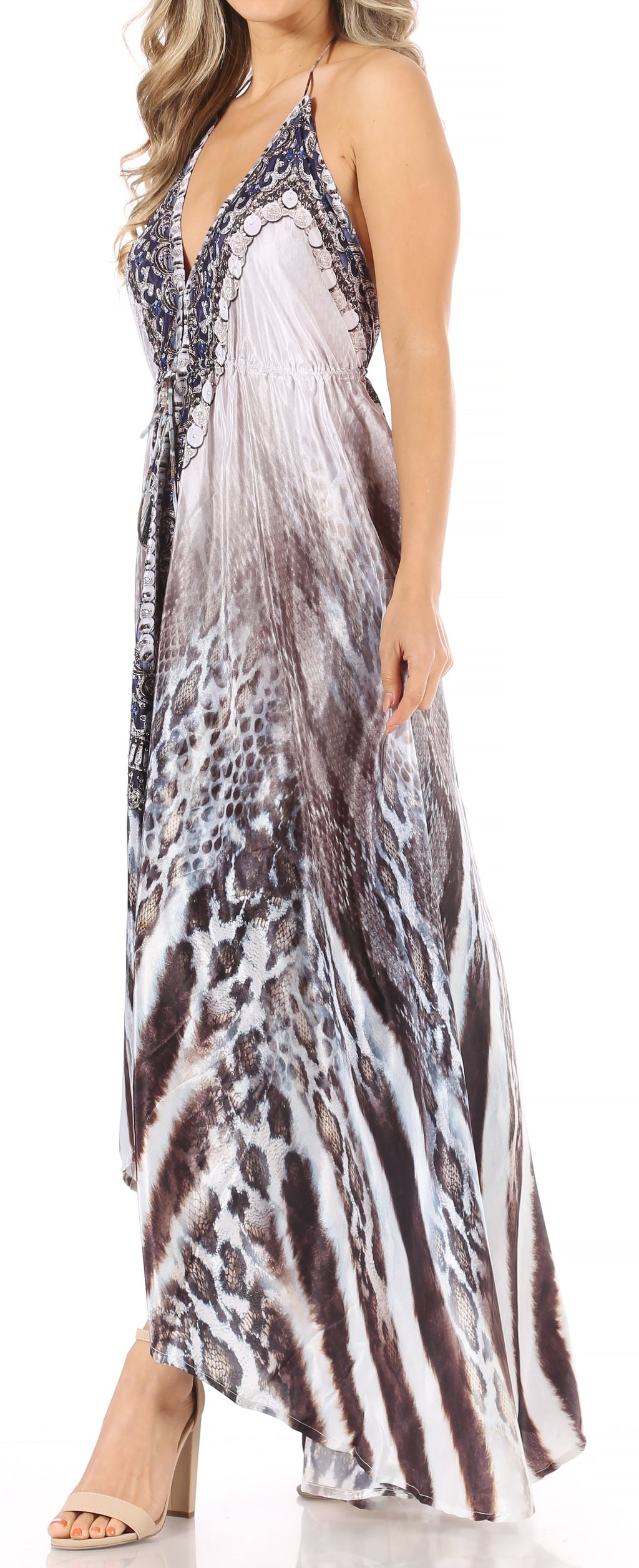 Womens Maxi High-low Halter Handkerchief Long Dress Beach Party