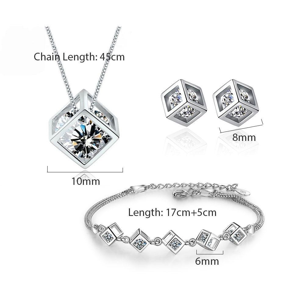 New Style Stamp Silver Color Jewelry Luxury Set