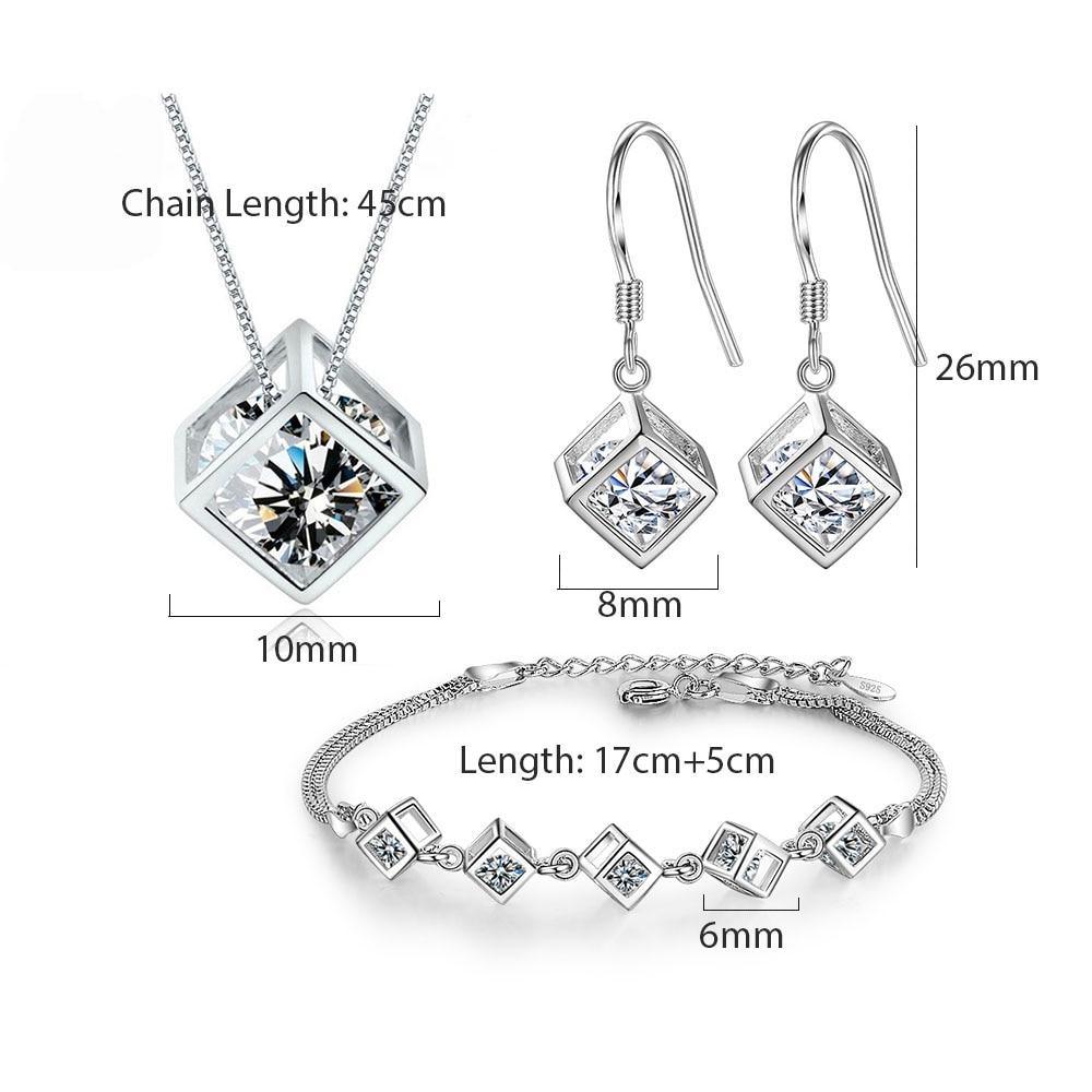 New Style Stamp Silver Color Jewelry Luxury Set