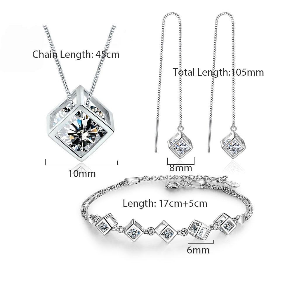 New Style Stamp Silver Color Jewelry Luxury Set
