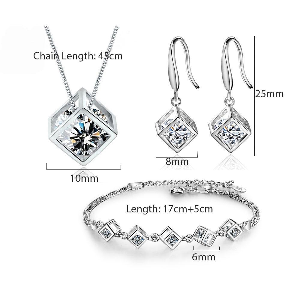 New Style Stamp Silver Color Jewelry Luxury Set