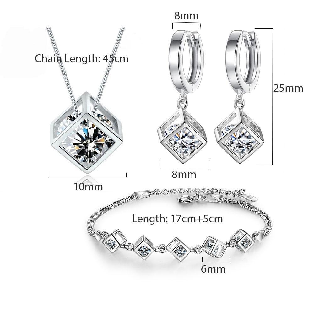 New Style Stamp Silver Color Jewelry Luxury Set