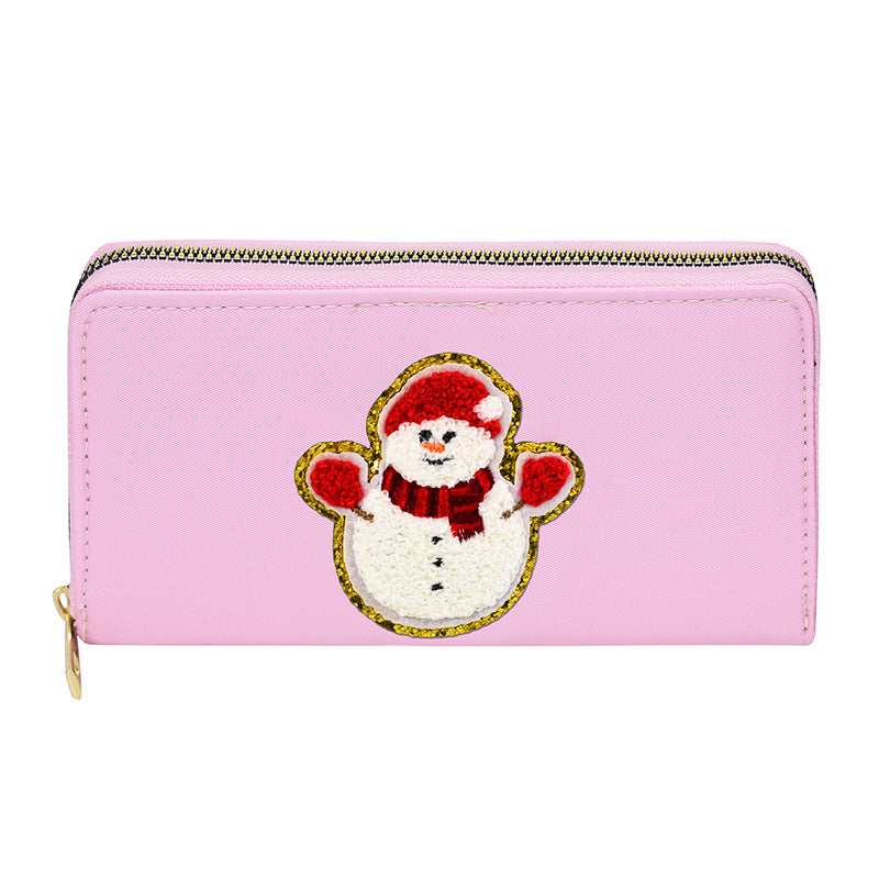 Embroidered wallet long coin purse