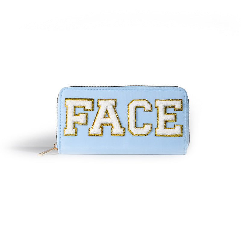 Embroidered wallet long coin purse