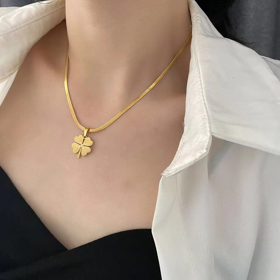 Women's Four-leaf Flower Titanium Steel Luxury Necklace