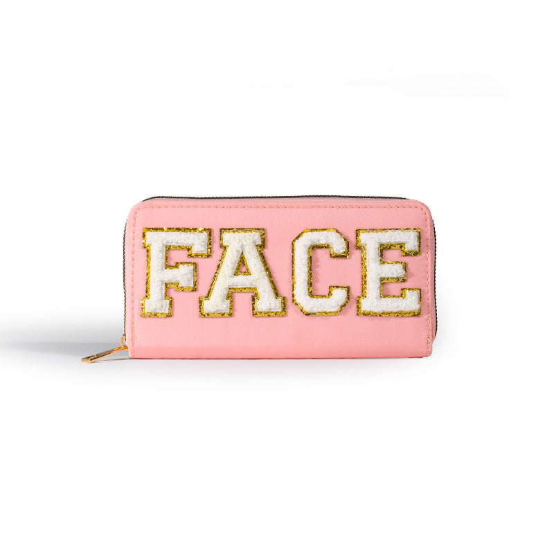 Embroidered wallet long coin purse