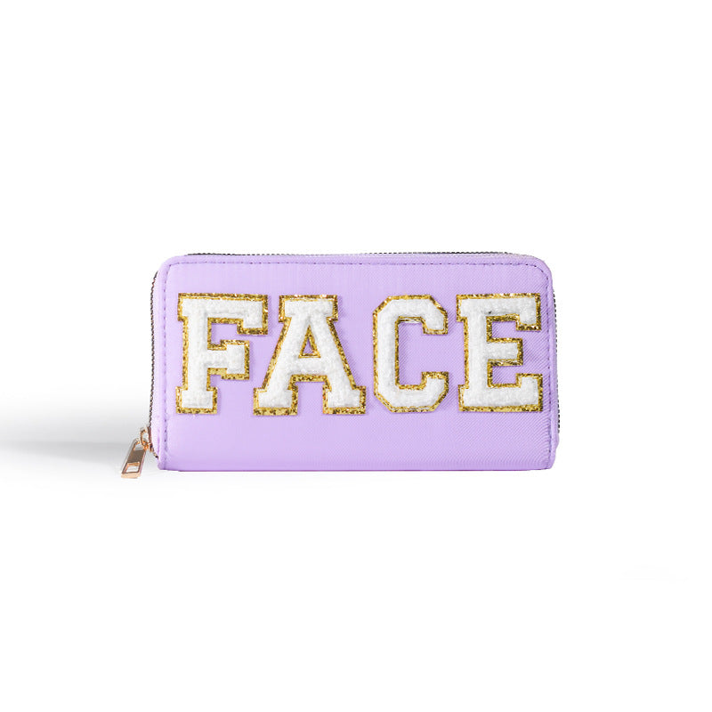 Embroidered wallet long coin purse