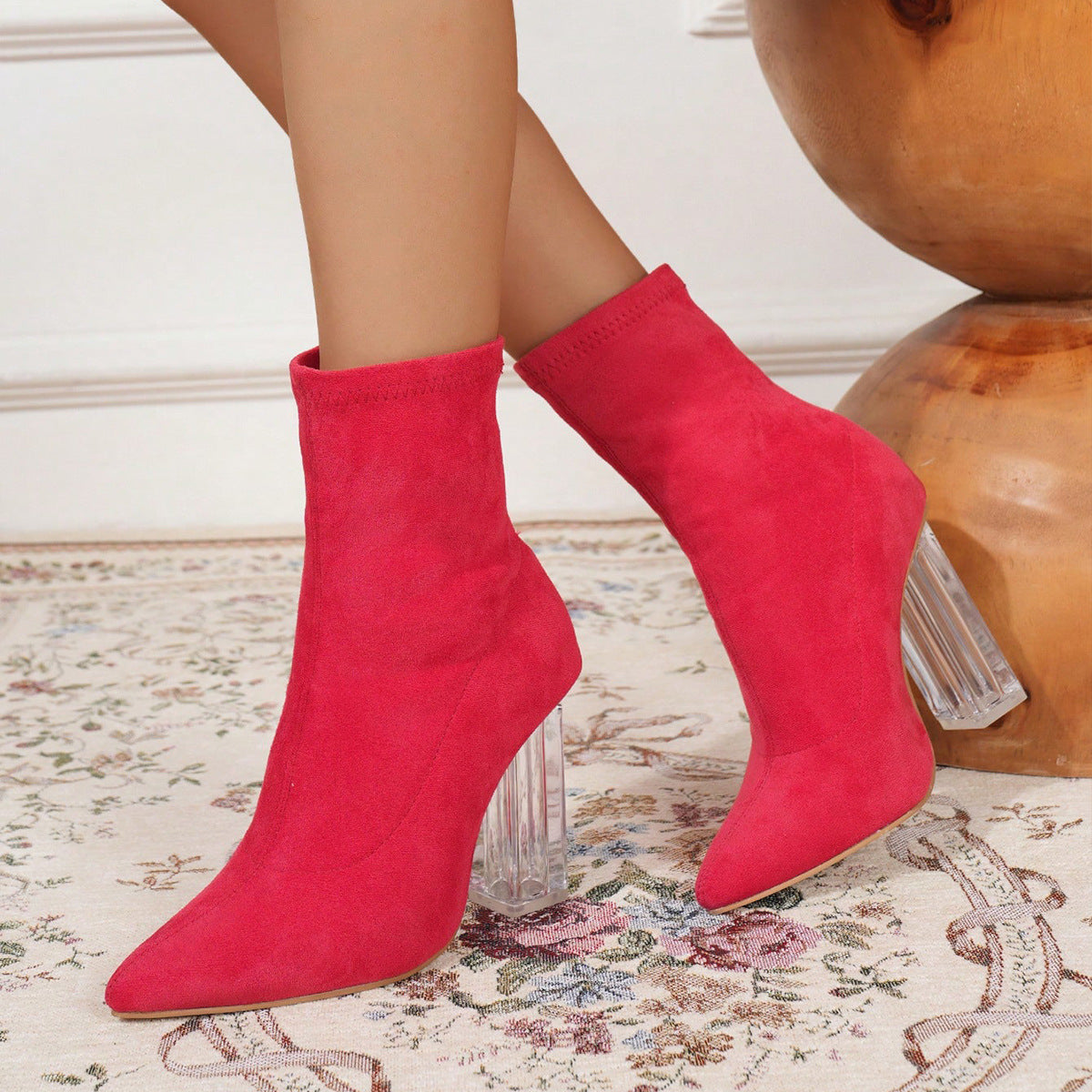 Chunky Heel Pointed Toe Shoes