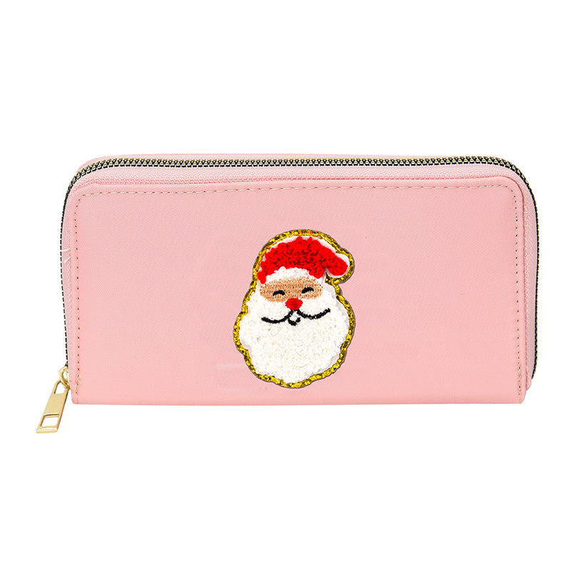 Embroidered wallet long coin purse