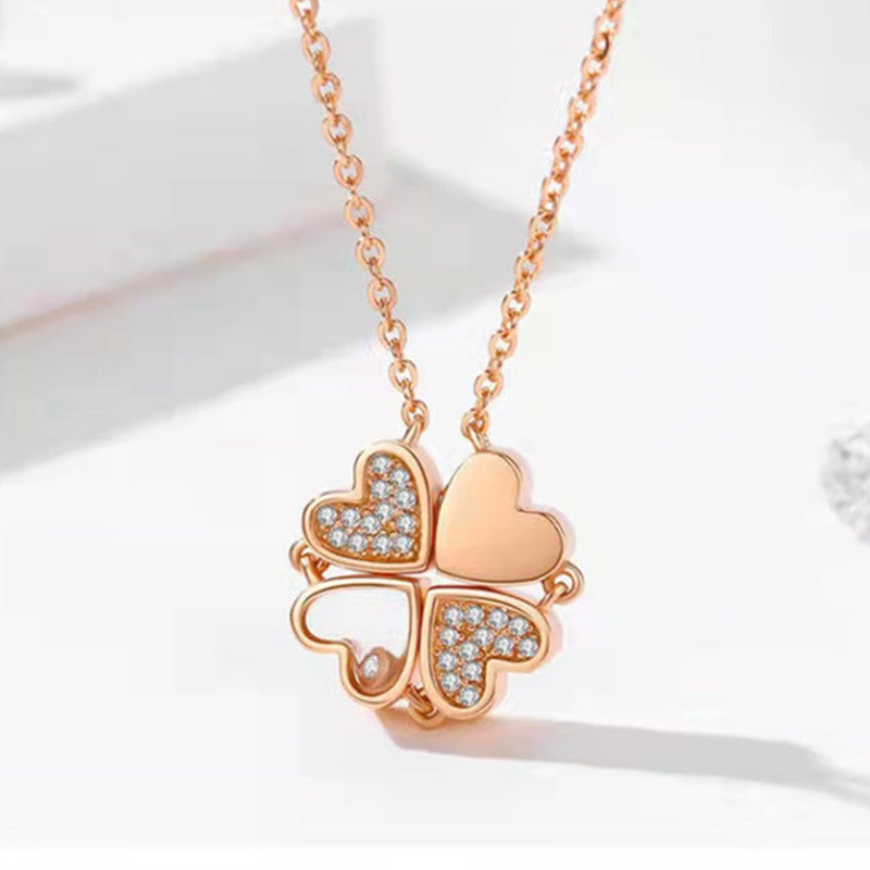 Women's Four-leaf Clover Wear More Love Deformation Design Temperament Necklace