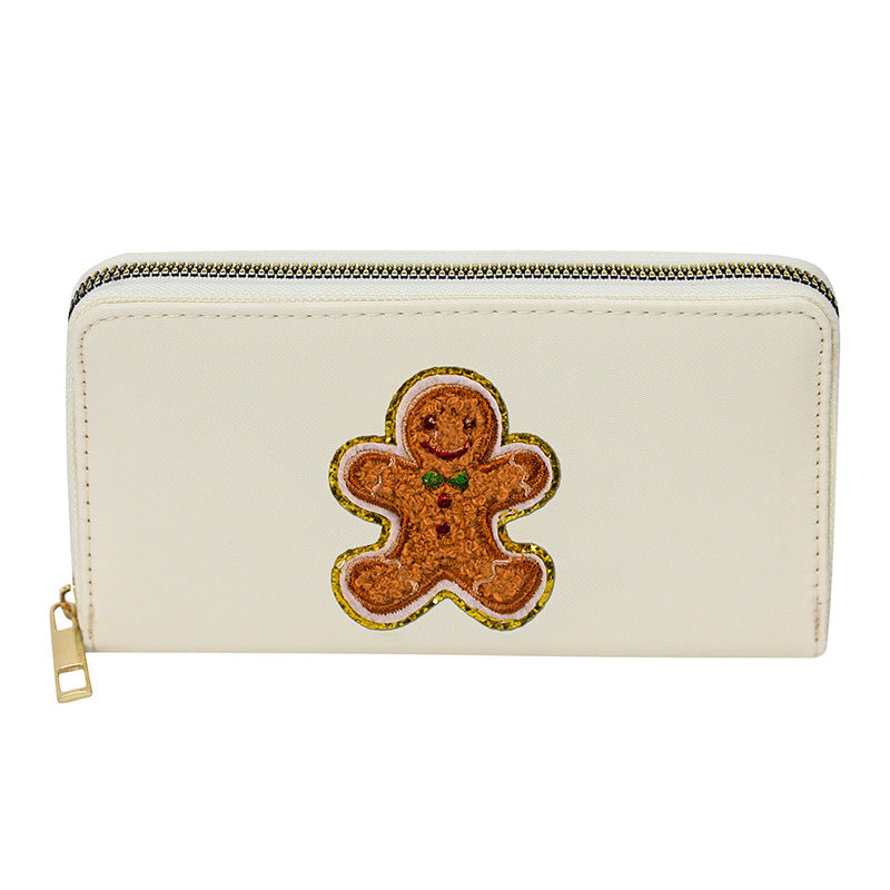 Embroidered wallet long coin purse