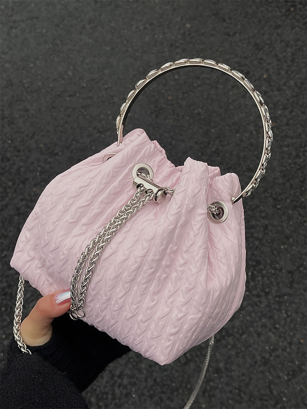 Rhinestone chain handbag