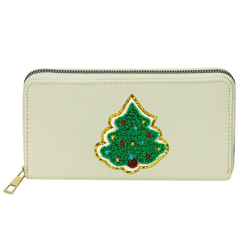 Embroidered wallet long coin purse