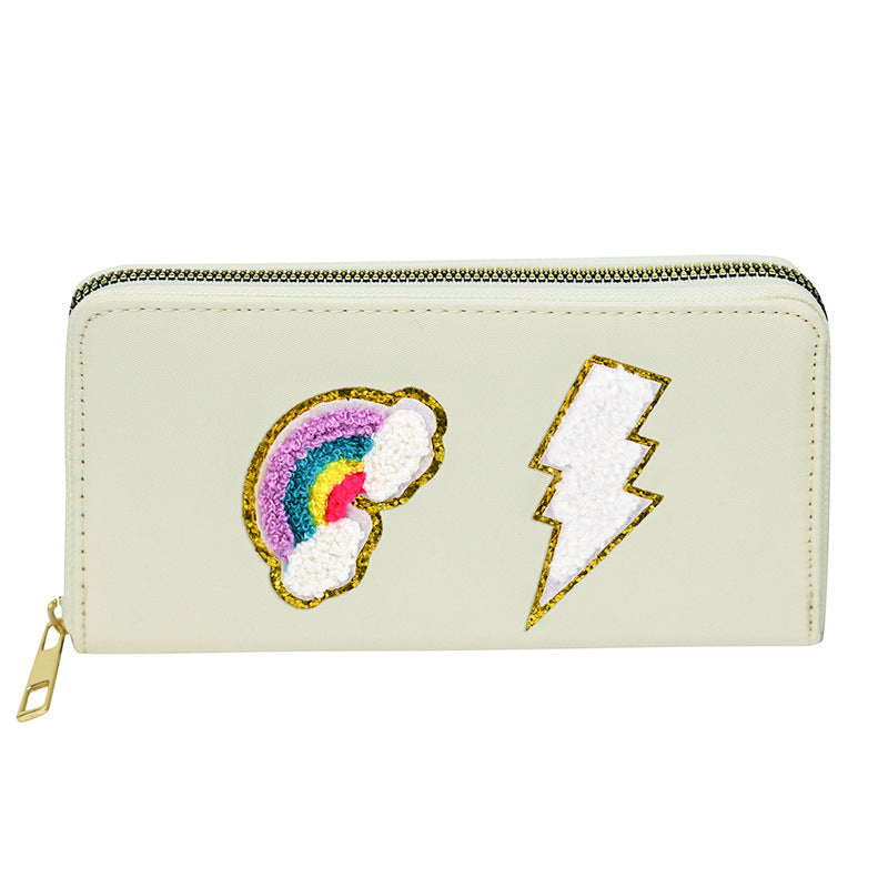 Embroidered wallet long coin purse