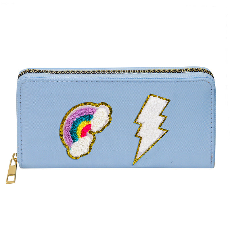 Embroidered wallet long coin purse