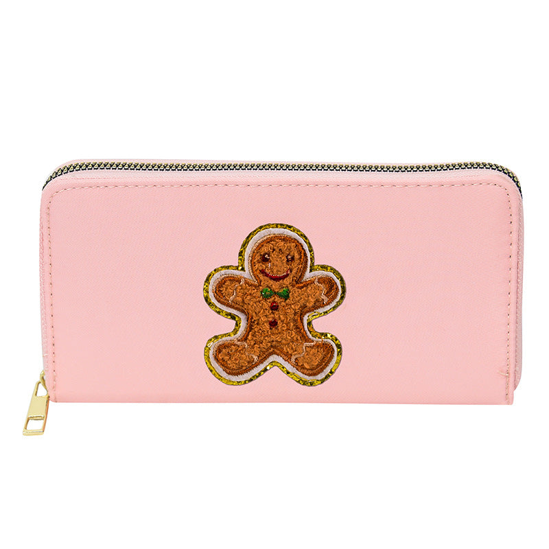 Embroidered wallet long coin purse