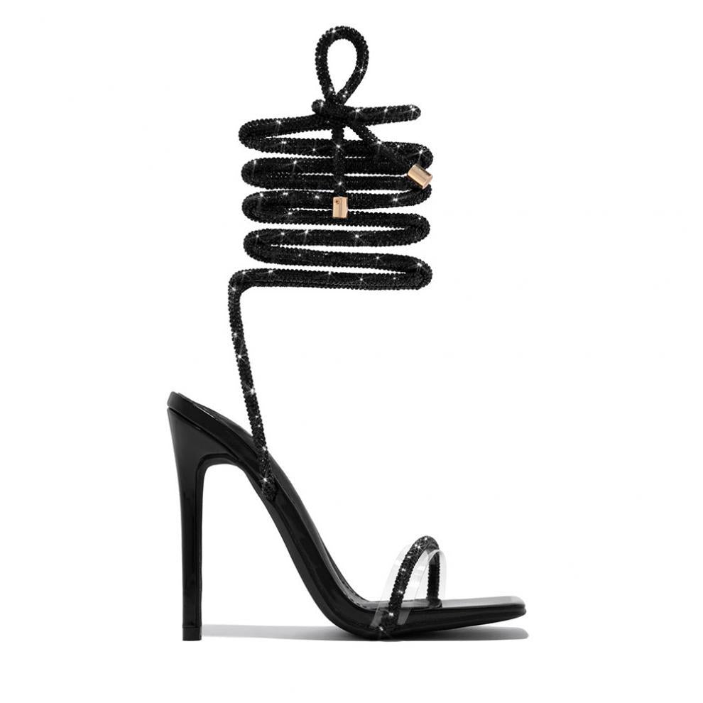 Lace-up Roman Pointed Stiletto Heel Women High Heel