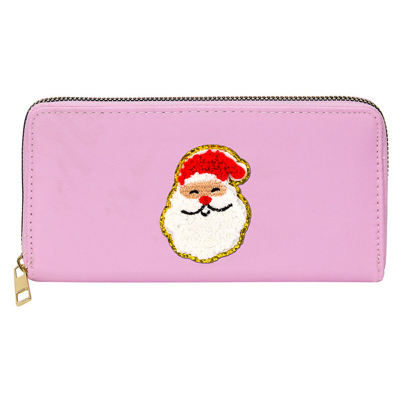 Embroidered wallet long coin purse