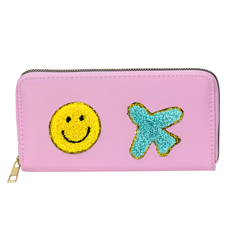 Embroidered wallet long coin purse
