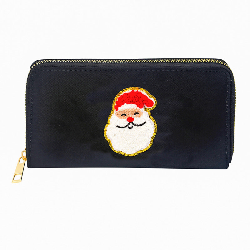 Embroidered wallet long coin purse